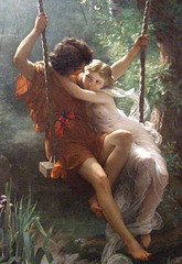 Detail of Springtime by Pierre-Auguste Cot in the Metropolitan Museum of Art, February 2008