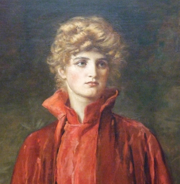 Detail of Portia by Millais in the Metropolitan Museum of Art, May 2010