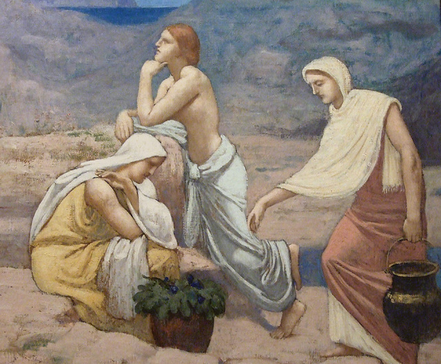 Detail of The Shepherd's Song by Puvis de Chavannes in the Metropolitan Museum of Art, November 2009