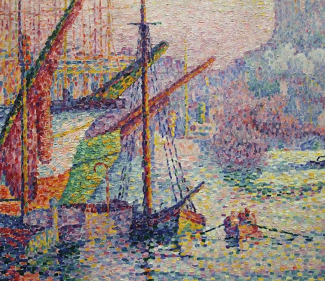 Detail of Notre-Dame-de-la-Garde (La Bonne-Mère), Marseilles by Signac in the Metropolitan Museum of Art, August 2010