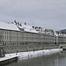 BESANCON: le quai Vauban sous la neige.
