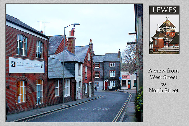 Lewes - a view from West Street to North Street - 19.2.2014