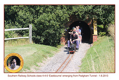 Eastbourne Miniature Steam Railway Southern  440  914 Eastbourne Padgham Tunnel 1 8 2013