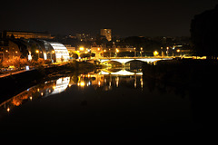 BESANCON: Le quai Bugnet depuis le pont Charles De Gaulle.