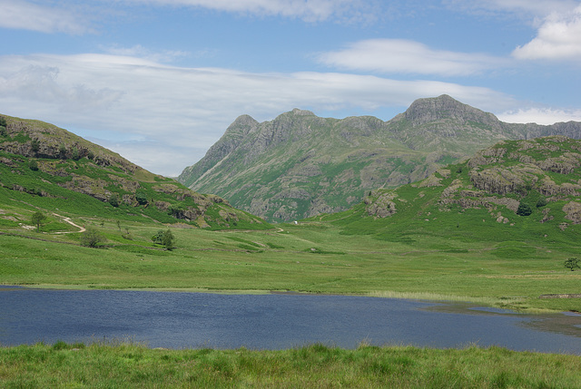 the Langdale Pikes across Blea Tarn