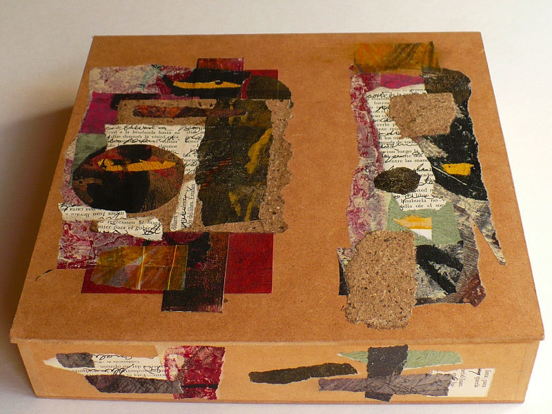 box outside (collaged papers)