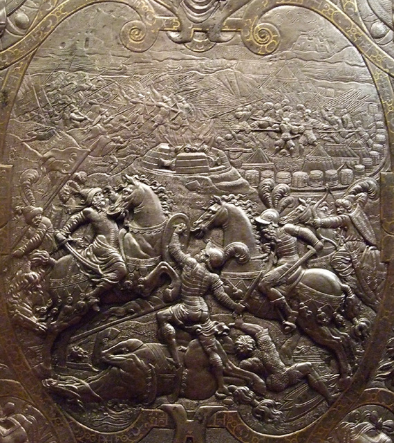 Detail of the Shield of Henry II of France in the Metropolitan Museum of Art, September 2010