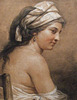 Detail of the Study of a Seated Woman Seen from Behind by Labille-Guiard in the Metropolitan Museum of Art, August 2010