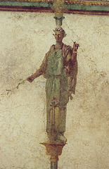 Detail of a Wall Painting of a Caryatid in the Palazzo Massimo alle Terme Museum in Rome, Dec. 2003