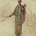 Detail of a Wall Painting of a Caryatid in the Palazzo Massimo alle Terme Museum in Rome, Dec. 2003