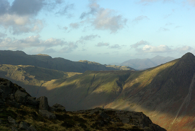 View over Stake Pass towards Skiddaw