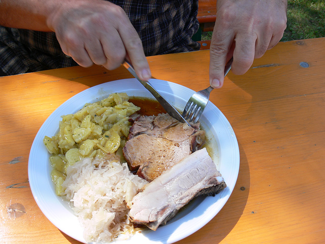 Guten Appetit beim Backofenbraten