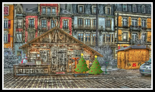 BELFORT: Chalet du marché de Noël place corbis.