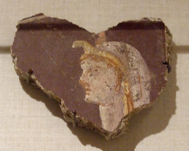 Wall Painting Fragment with a Woman in an Egyptian Headdress in the Metropolitan Museum of Art, February 2011