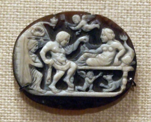 Sardonyx Cameo with a Man and a Woman on a Couch in the Metropolitan Museum of Art, February 2011