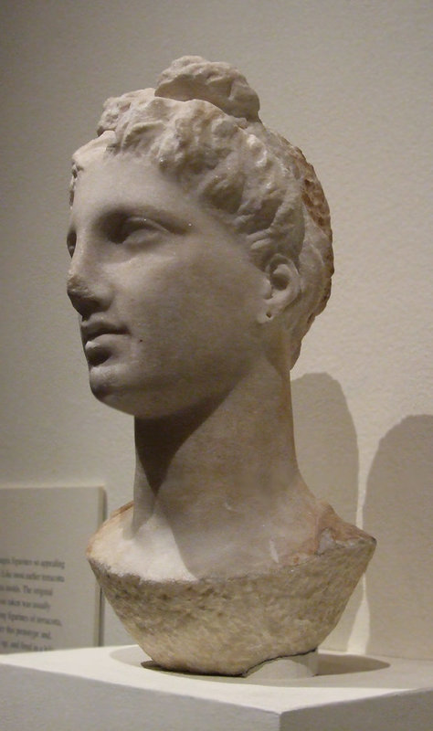 Marble Head of a Young Woman from a Funerary Statue in the Metropolitan Museum of Art, December 2010