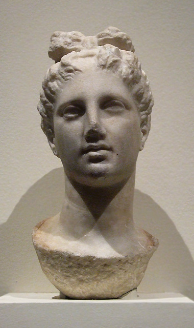Marble Head of a Young Woman from a Funerary Statue in the Metropolitan Museum of Art, December 2010