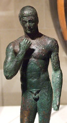 Detail of a Statuette of a Bronze Youth in the Metropolitan Museum of Art, August 2010