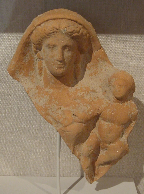 Fragment of a Terracotta Relief with a Woman and Child in the Metropolitan Museum of Art, May 2011