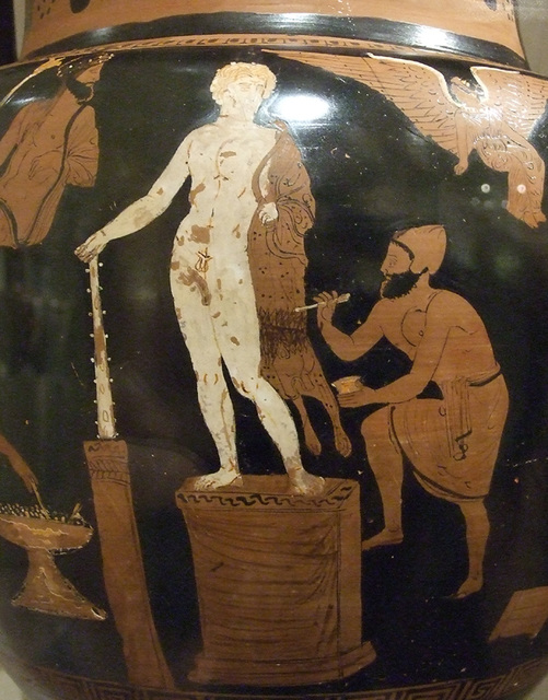 Detail of a South Italian Terracotta Column Krater in the Metropolitan Museum of Art, January 2011