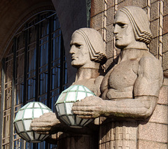 Telamons on the Central Train Station in Helsinki, April 2013