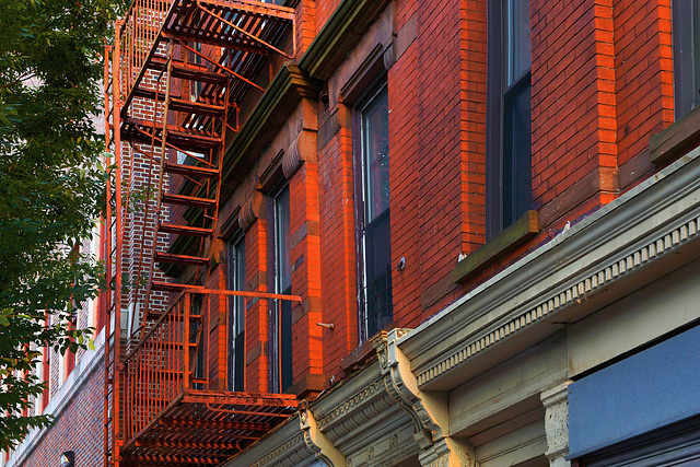 Fiery Fire Escape – Main Street, Yonkers, New York