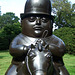 Detail of Man on Horseback by Botero in the Nassau County Museum of Art, September 2009