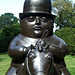 Detail of Man on Horseback by Botero in the Nassau County Museum of Art, September 2009