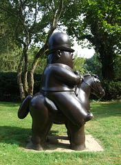 Man on Horseback by Botero in the Nassau County Museum of Art, September 2009