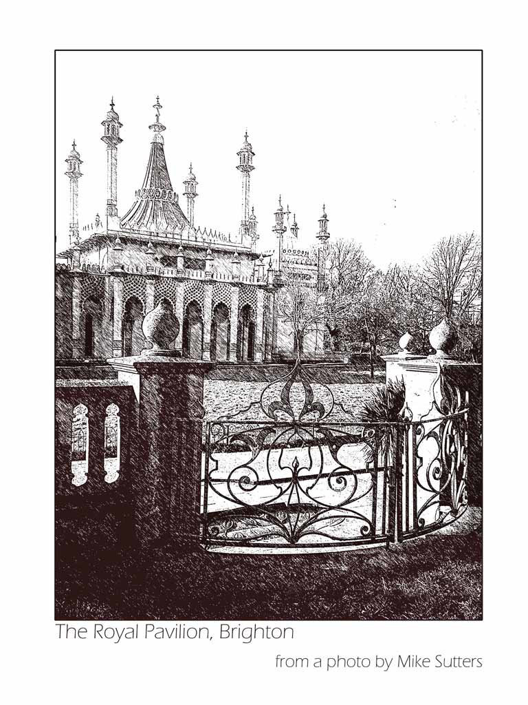 Royal Pavilion Brighton - photo by Mike Sutters - PSE graphic pen