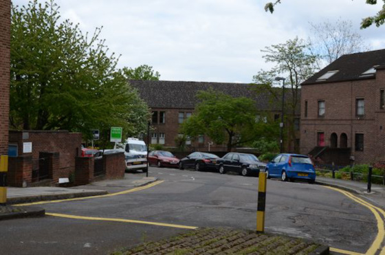 Looking down Ward Road