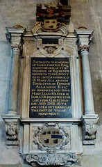 northfleet church, kent,tomb to james fortrye, 1674, a warden of rochester bridge  by joshua marshall