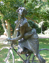 Detail of Girl on Bicycle by Bruno Luchese in the Nassau County Museum of Art, September 2009