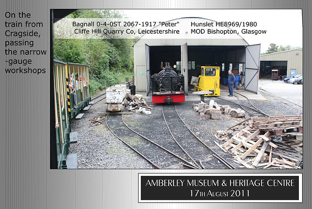 0-4-0ST Peter & Hunslet HE8969 in the Narrow-gauge loco. works Amberley Museum