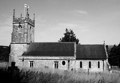 Imber Church in monochrome