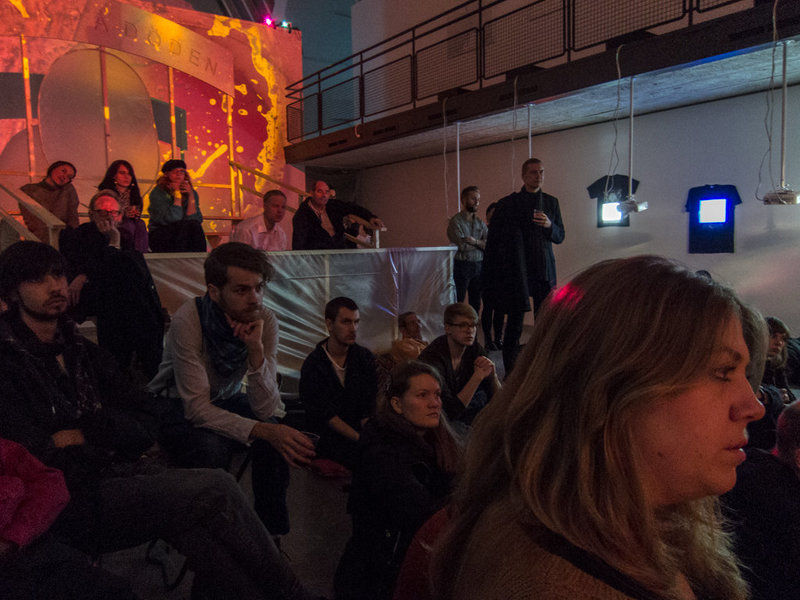 The audience is listening