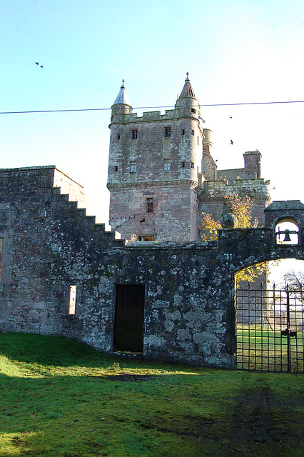 Hoddom Castle, Dumfriesshire, Scotland (main block demolished 1970s)