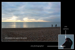 Silhouette(s) against the sunset - Seaford - 14.1.2012 - with inset