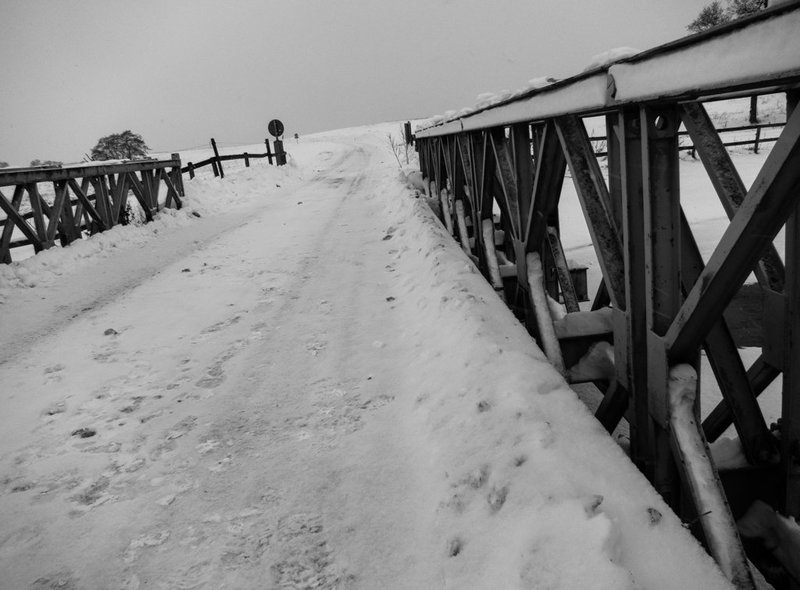 Snowy bridge