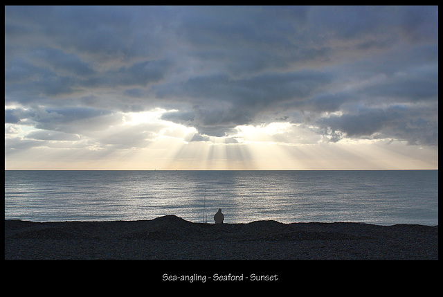 Sea angling - Seaford - Sunset - 14.1.2012
