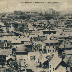 Bird eye view of Sherbrooke. - Looking south