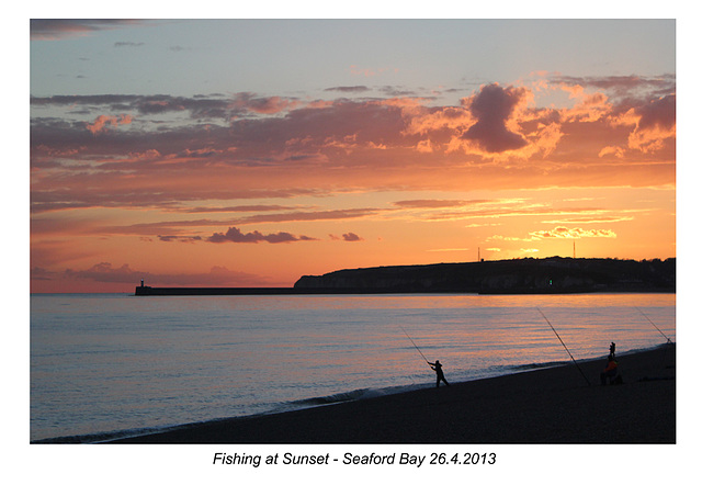 Fishing at sunset - Seaford Bay - 26.4.2013