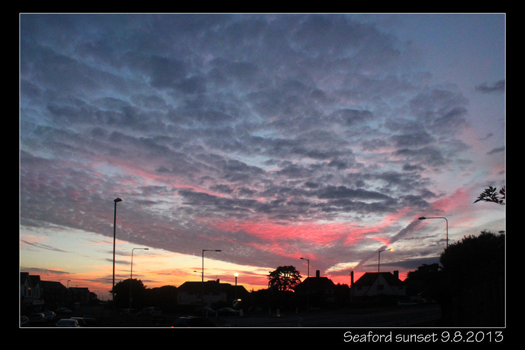 Seaford sunset at Claremont Road - 9.8.2013