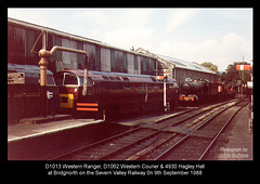 D1013, D1062 & 4930 at Bridgnorth - Severn Valley Railway - 9.9.1988