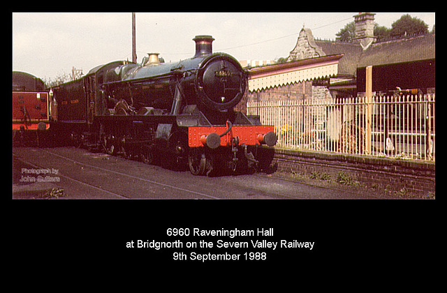 6960 Raveningham Hall - Bridgnorth Severn Valley Railway - 9.9.1988
