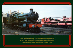 GWR 4-6-0 6998 Burton Agnes Hall  at the Great Western Society, Didcot Railway Centre on 8.8.1990