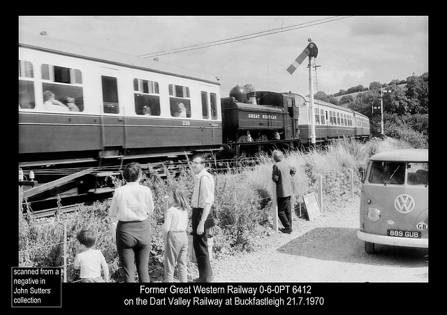 GWR 0-6-0PT 6412 Dart Valley Railway - 21.7.1970