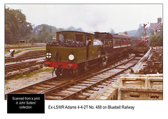 LSWR 442T 488 Bluebell Railway w observation coach twin print