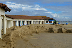 Storm clean up at Sandbanks, Dorset