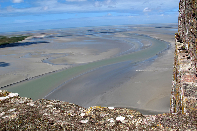 La baie du Mont Saint Michel - depuis l'abbatiale (Ille-et-Vilaine) (Normandie, France)